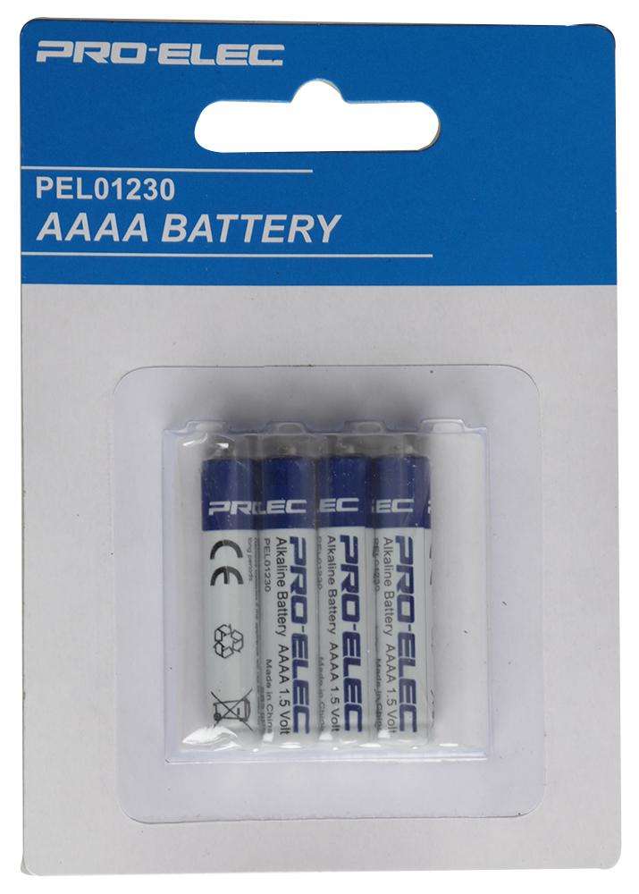 Pro Elec (PEL01230) Battery, 1.5 V, AAAA, Alkaline