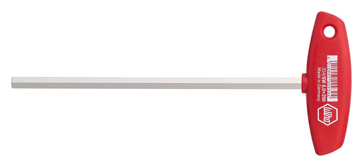Wiha (00921) Hex Key, 6 mm, 0.24 ", T Handle, 100 mm