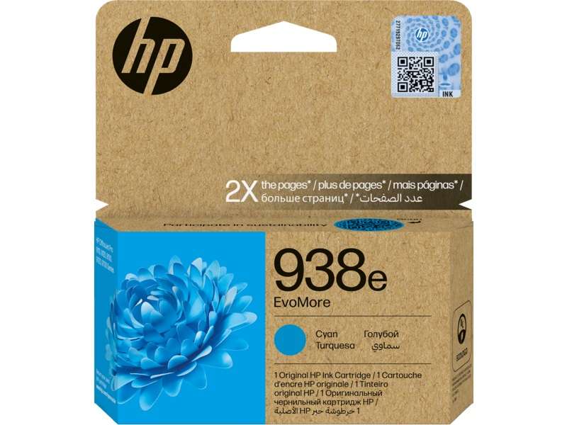 HP 938e EvoMore Cyan Original Ink Cartridge