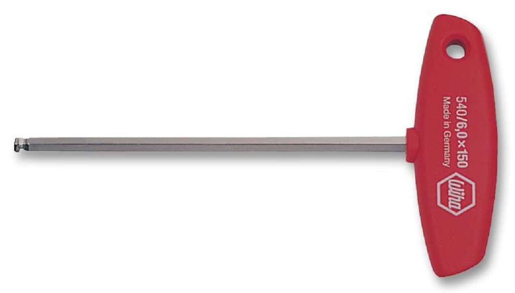 Wiha (540-5) Screwdriver, Hex, T Handle, Ball, 5 mm Tip Size, 182mm Length