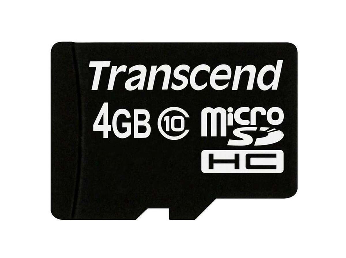 Transcend (TS4GUSDHC10) Flash Memory Card, MicroSDHC Card, Class 10, 4 GB