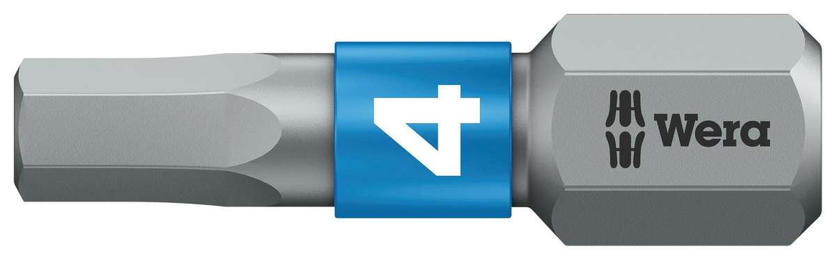 Wera (05056684001) Hex Driver Bit, Hex, 4mm Bit, 25 mm Overall