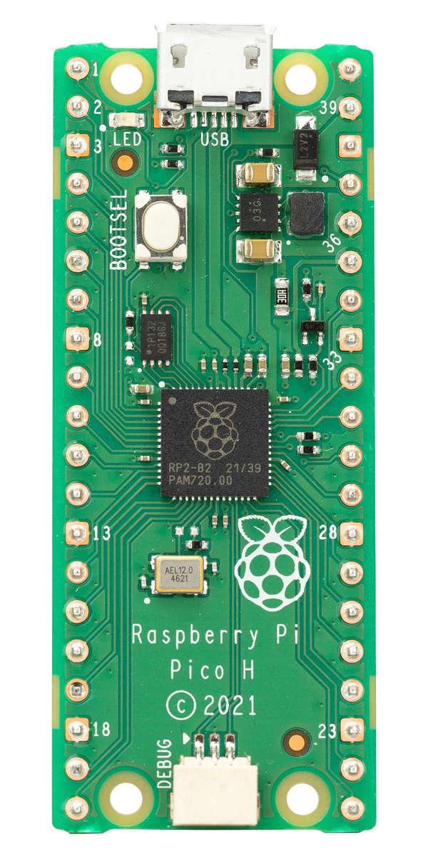 Raspberry-Pi (RASPBERRY PI PICO H) ARM Cortex-M0+, 264kB RAM, 2MB Flash