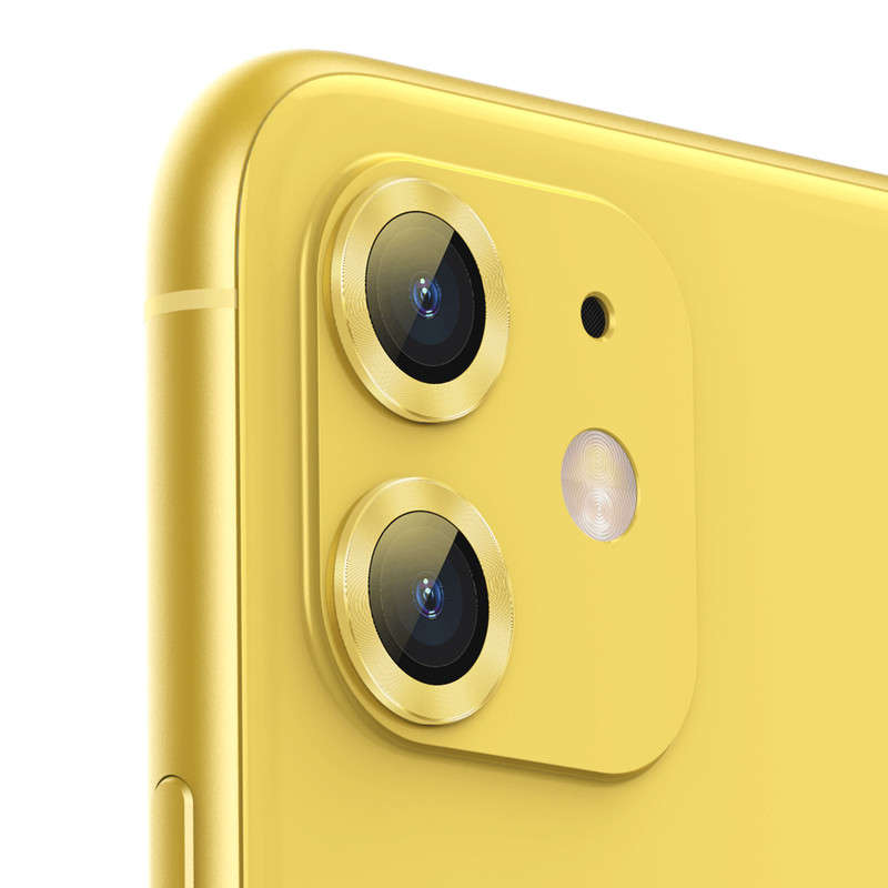 Baseus Alloy Lens Protection Ring for iPhone 11 or 11 Pro/11 Pro Max - Yellow - Apple iPhone 11