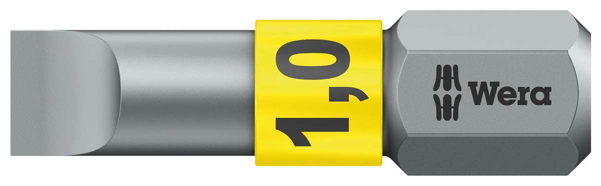 Wera (05056066001) Hex Driver Bit, Slotted, 1mm x 5.5mm Bit, 25 mm Overall