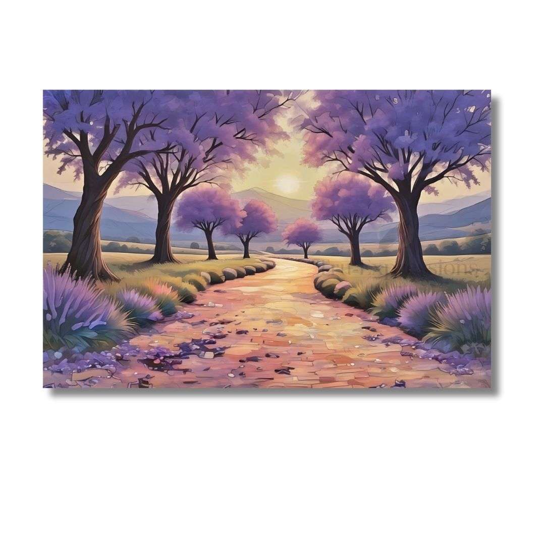 Jacaranda Lane Art Print Canvas - Purple-A3 - 297 X 420 mm
