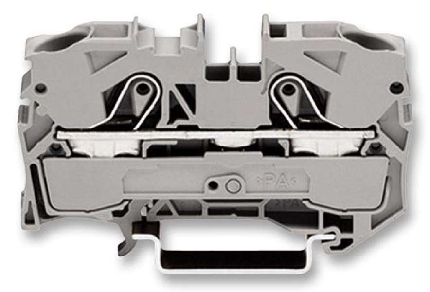 Wago (2010-1201) DIN Rail Mount Terminal Block, 2 Ways, 20 AWG, 6 AWG