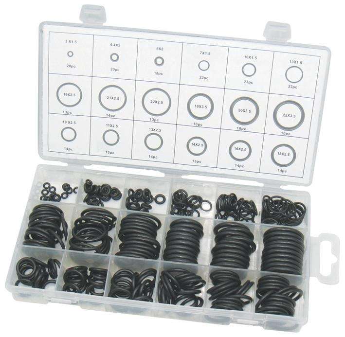 Duratool D01888 -  279 Piece O-ring Kit in 18 Popular Sizes