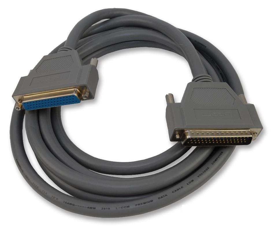 L-Com (CSMN50MF-5) Computer Cable, D Subminiature Plug, 50 Way, 1.52m Grey