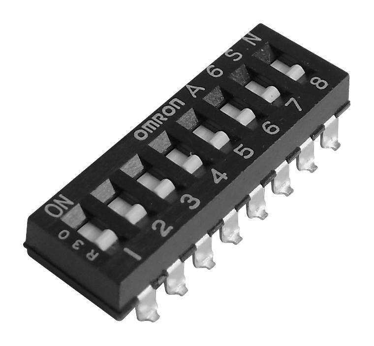 Omron (A6SN-8104) DIP / SIP Switch, Raised Slide,25 VDC, 25 mA