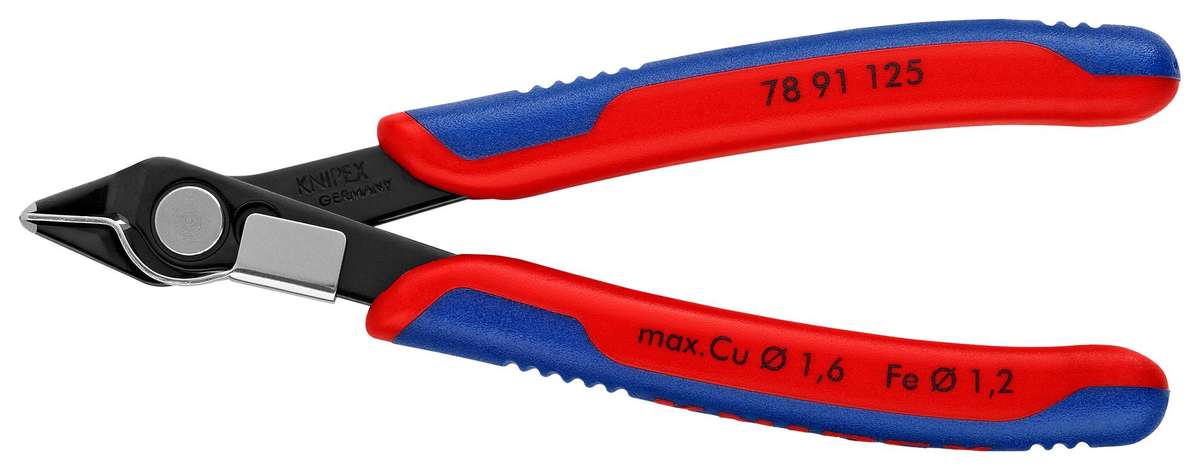 Knipex (78 91 125) Cutter, Electronics, 125 mm, Shear, 1.6 mm, 64 °