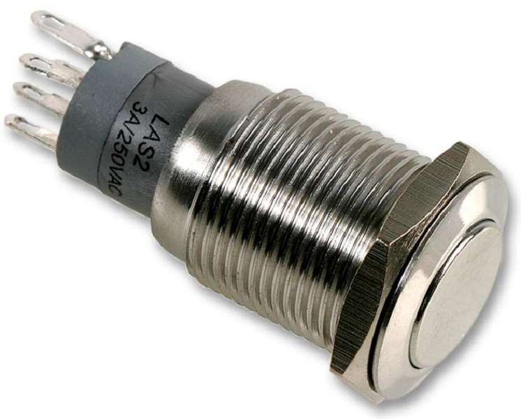 Bulgin Limited (MP0045/1D0NN000) Vandal Resistant Switch, 16.2 mm