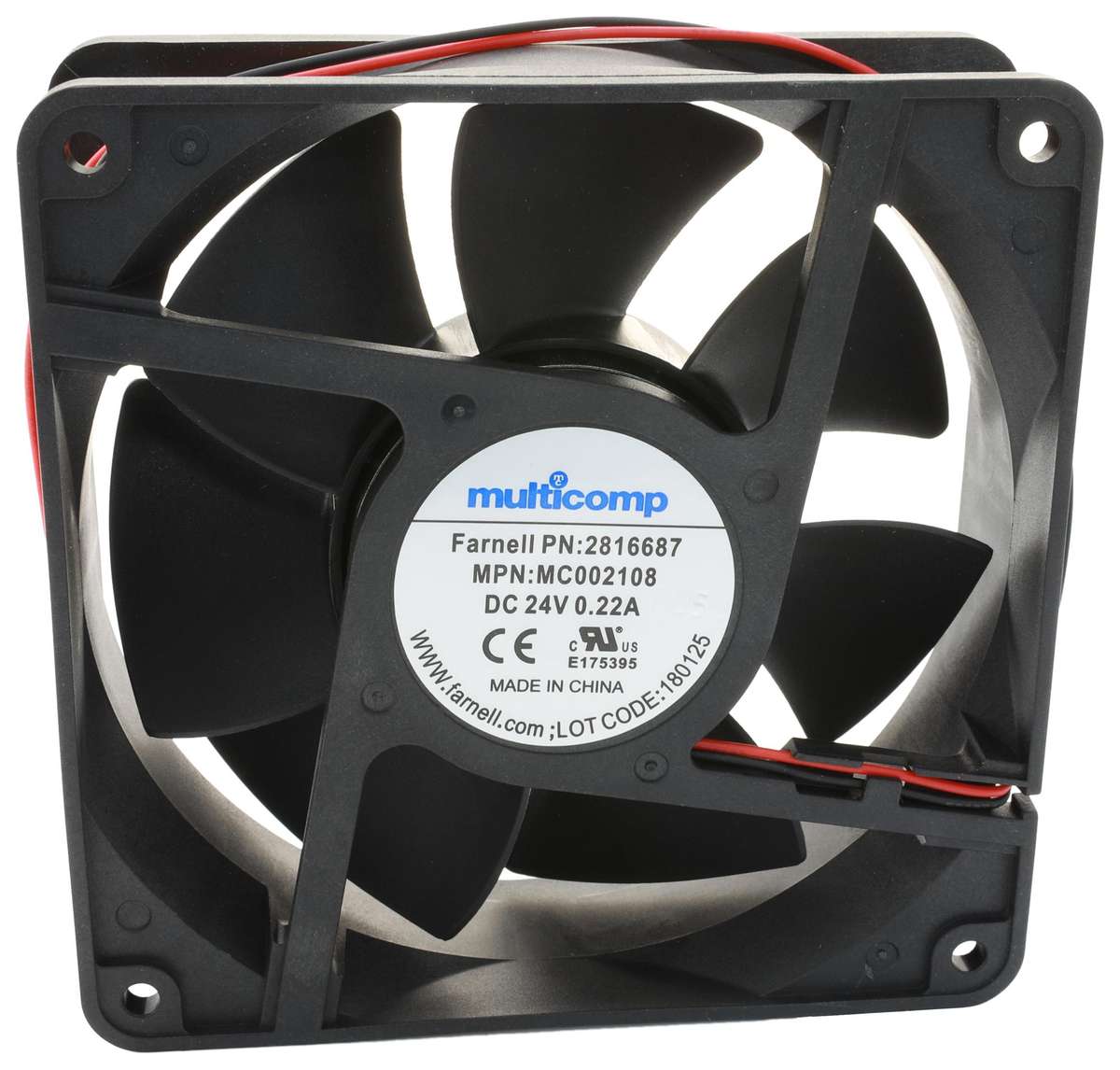 Multicomp Pro (MC002108) DC Axial Fan, 24 V, Square, 120 mm, 38 mm