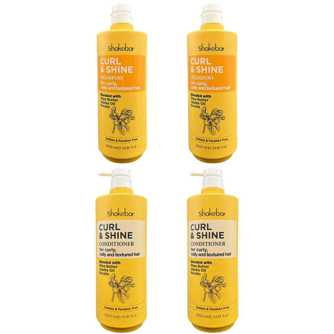 SHAKEBAR Curl & Shine 1L Shampoo & Conditioner (2 sets)