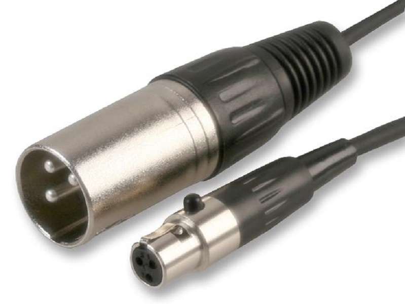 Pro Signal (PSG02965) XLR Plug, 3 Way, Mini XLR Socket, 3 Way, 2m, Black