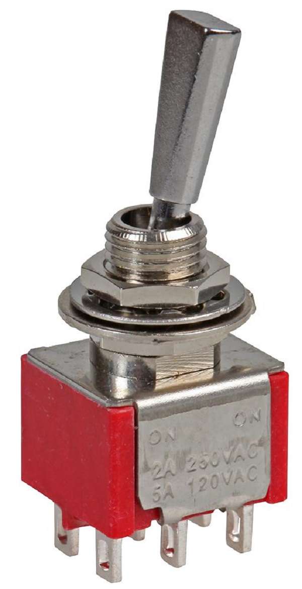 Multicomp Pro (1MD1T6B11M1QE) Toggle Switch, On-Off, DPDT, Non Illuminated