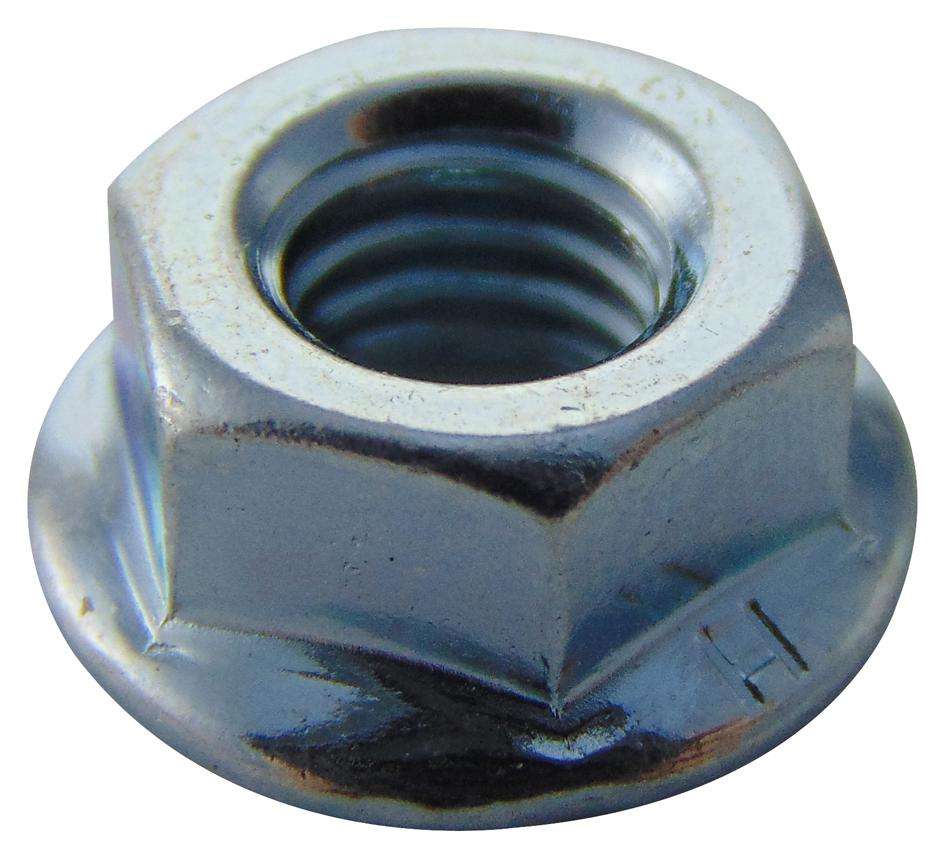 TR Fastenings (M6- SFST-Z100-) Flange Nut, Serrated, M6