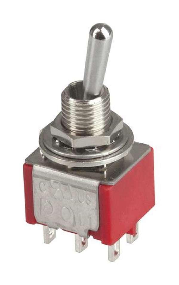 Multicomp Pro (1MD6T1B5M1QE) Toggle Switch, On-On-On, DPDT, Non Illuminated