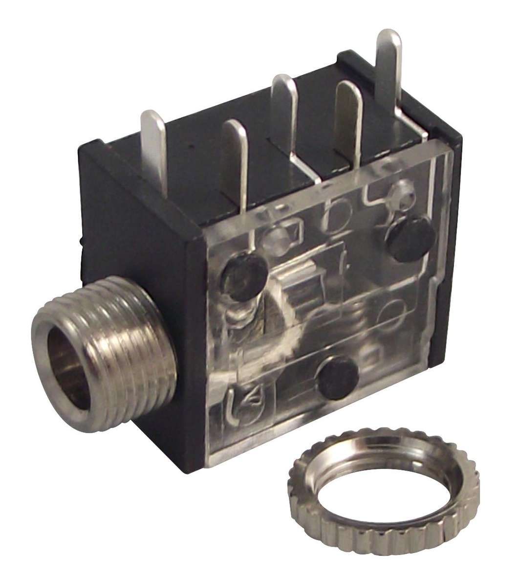 Switchcraft (35RAPC4BV4) Phone Audio Connector, 3 Contacts, Jack, 3.5 mm