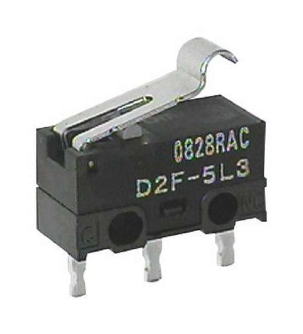 Omron (D2F-5L3) Microswitch, Subminiature, Simulated Roller Lever