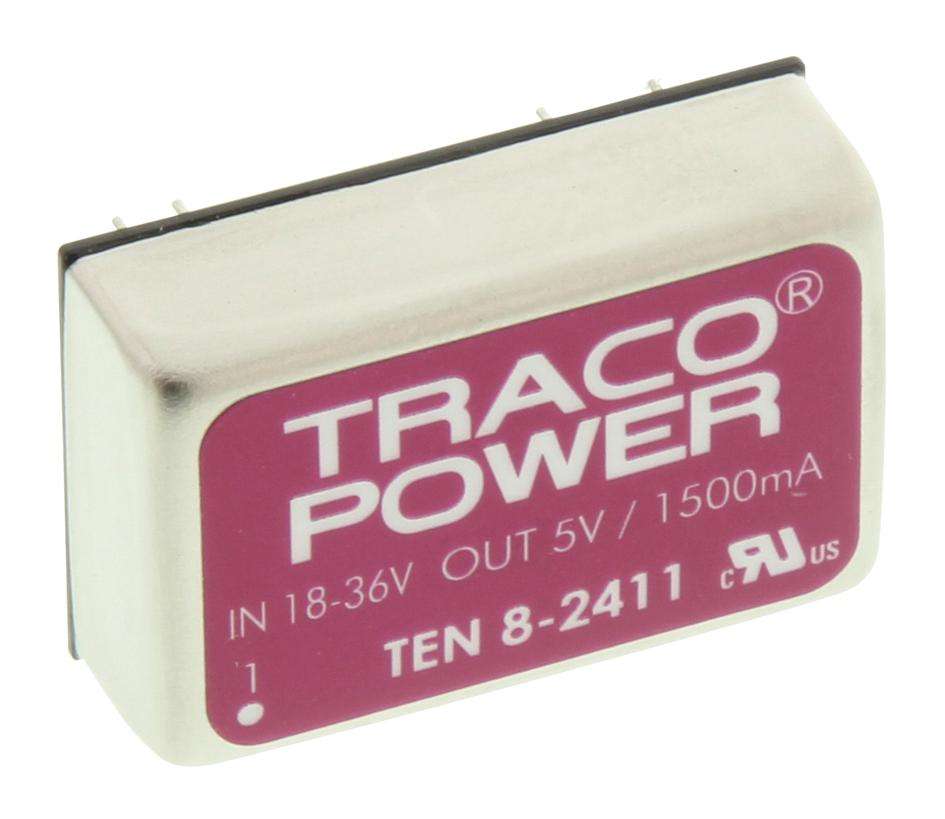 Traco Power (TEN 8-2411) Isolated Through Hole DC/DC Converter, 5V, 1.5A