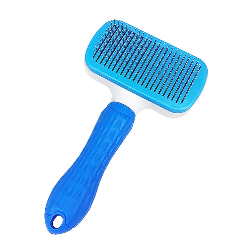 Pet Grooming Tool Self Cleaning Slicker Brush For Dogs And Cats - Blue