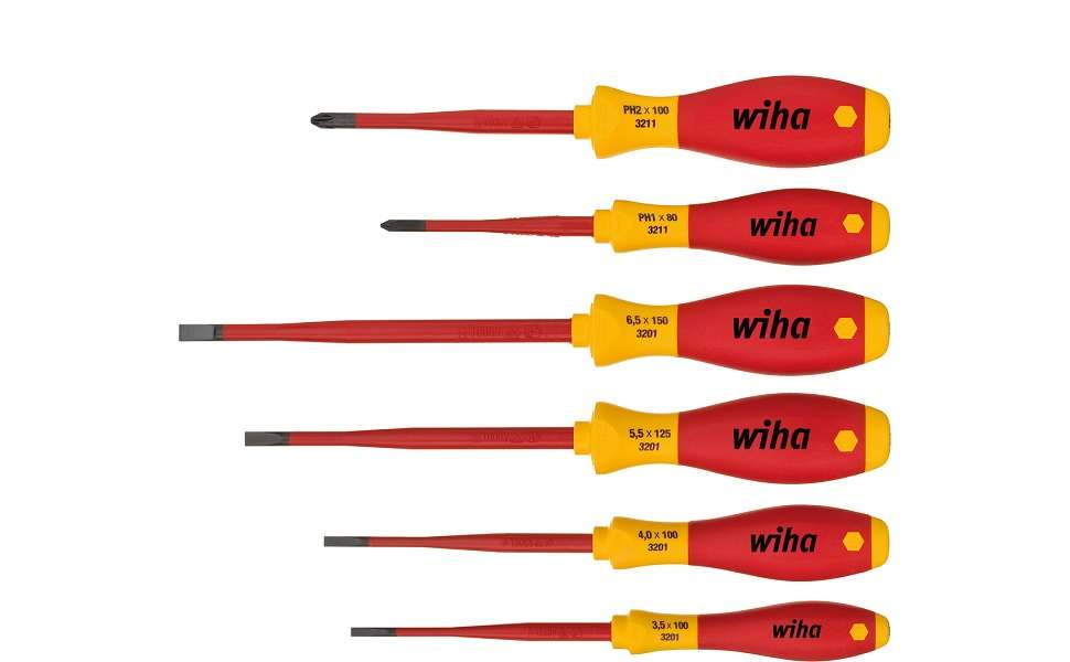 Wiha SoftFinish slimFix 6 Piece VDE 1000V Screwdriver Set