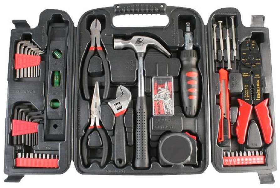 Duratool (D02154) 129 Piece Tool Set in a Fold-Up Blow Moulded Case