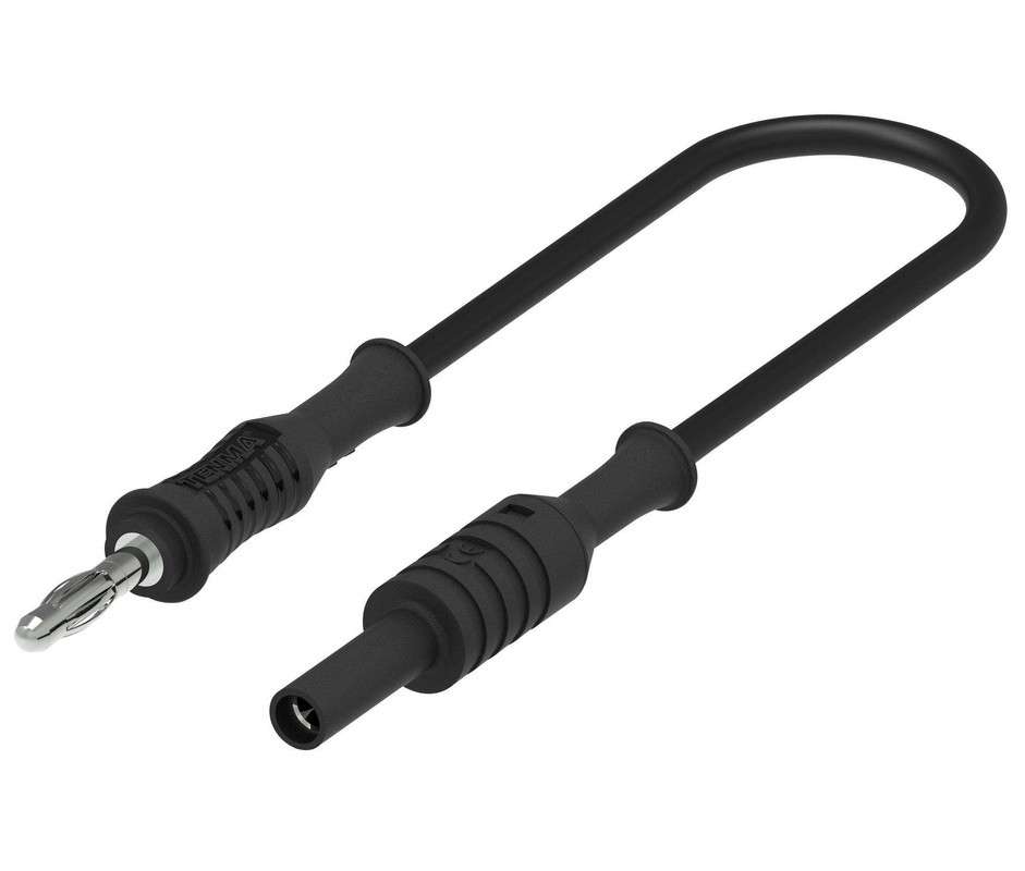 Tenma 76-116 Test Lead, 4mm Banana Plug, 33 VAC, 36 A, Black, 1 m