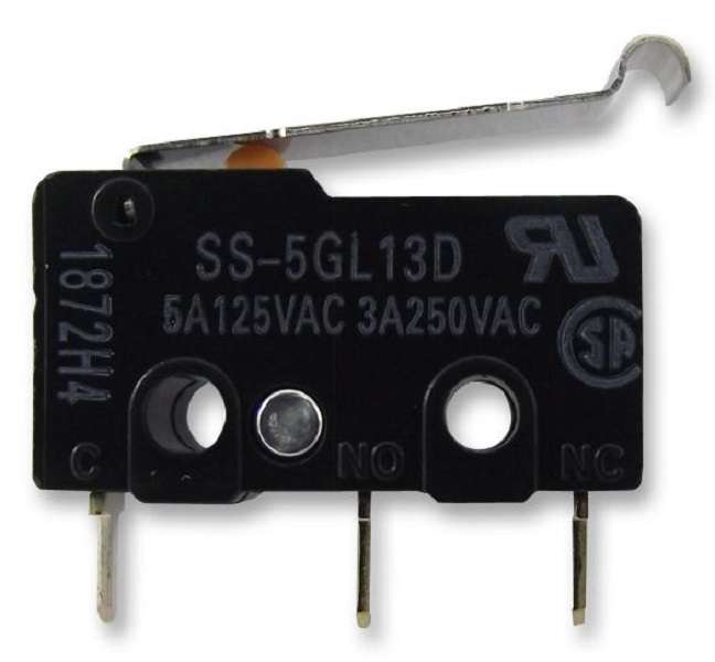Omron (SS-5GL13D) Microswitch, Subminiature, Simulated Roller Lever