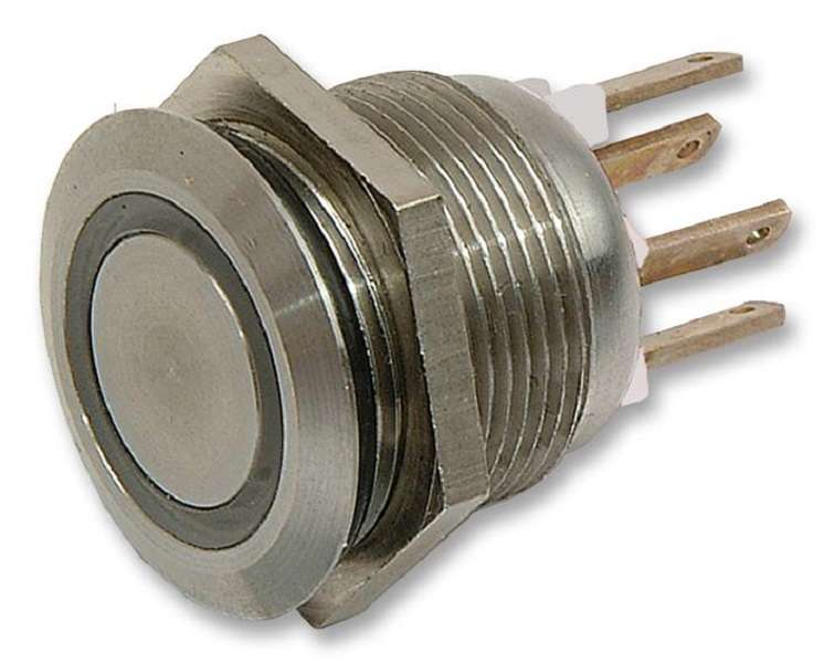 Bulgin Limited (MPI002/28/D4) Vandal Resistant Switch, 19.2 mm