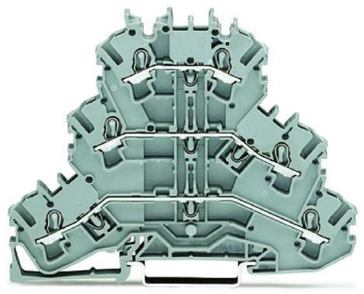 Wago (2002-3201) DIN Rail Mount Terminal Block, 6 Ways, 22 AWG