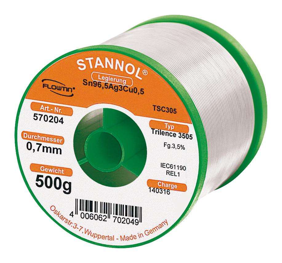 Stannol (TRILENCE 3505 0.7MM REL1) Solder Wire, 500g