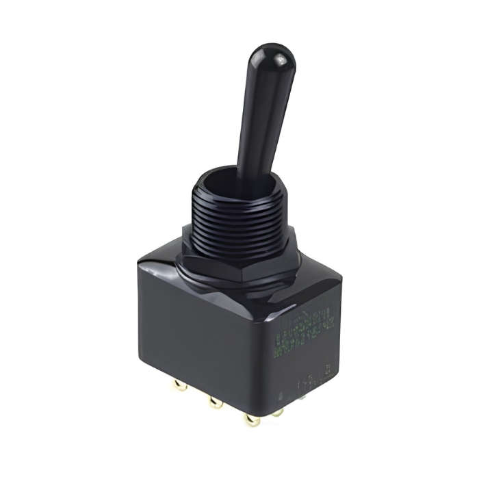Apem (12146X778) Toggle Switch, IP67, On-On, DPDT, Non Illuminated