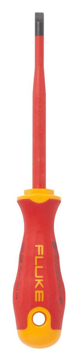 Fluke (ISLS8) Screwdriver, Slotted, Insulated, VDE, 1000 V, 0.25 " Tip, 5