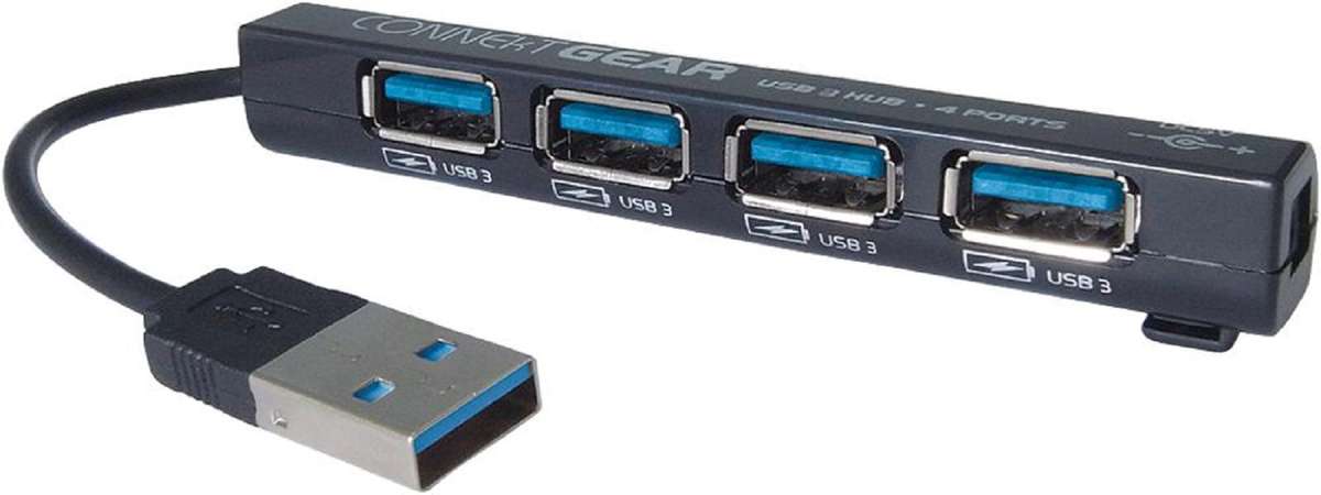 Connekt Gear (25-0058) 4 Port USB 3.0 Hub, Black