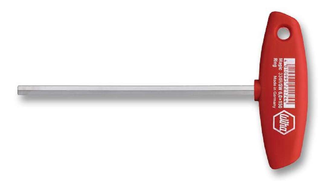 Wiha (334-3L) Screwdriver, Hex, Long T Handle, 3 mm Tip Size, 226 mm Length
