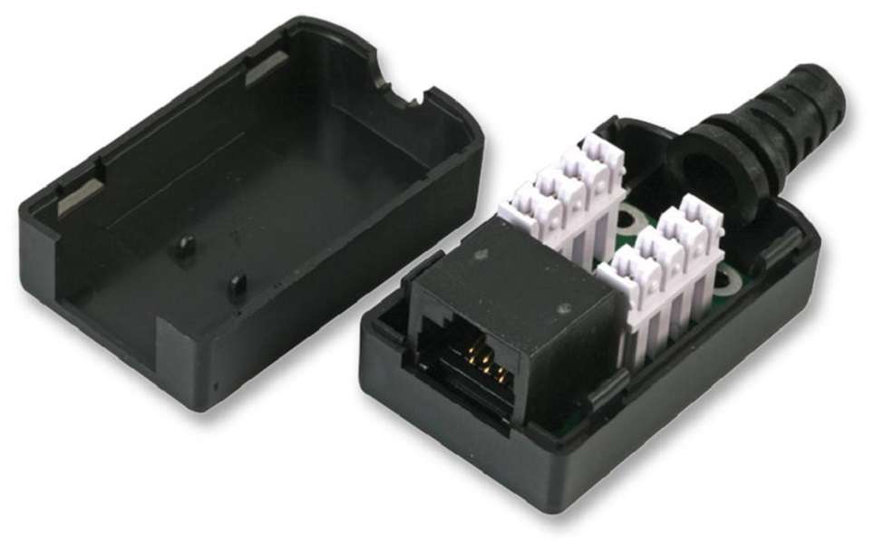 Tuk (SILBK) In-Line Adapter, RJ45, RJ45, Adaptor, In-Line, Jack, 8 Ways
