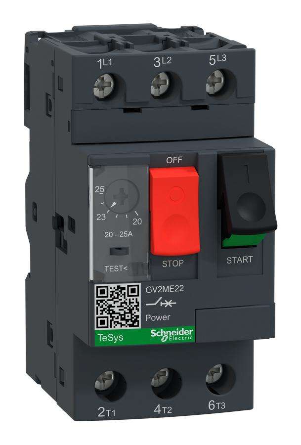 Schneider Electric (GV2ME22) Thermal Magnetic Circuit Breaker, 25A, 3 Pole