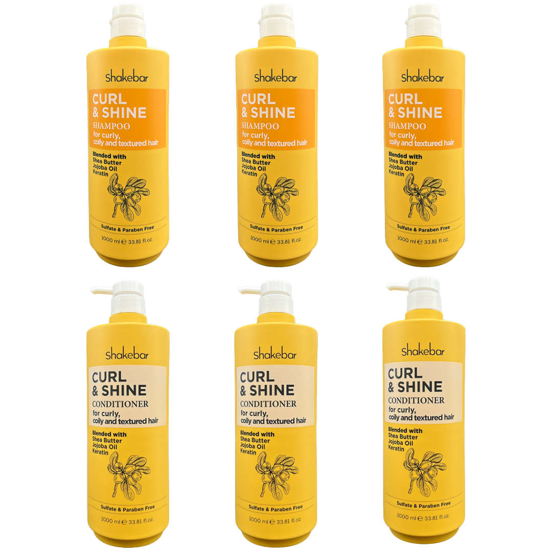 SHAKEBAR Curl & Shine 1L Shampoo & Conditioner (3 sets)