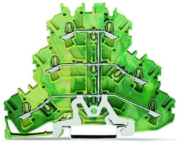Wago (2002-3207) DIN Rail Mount Terminal Block, 6 Ways, 22 AWG, 12 AWG