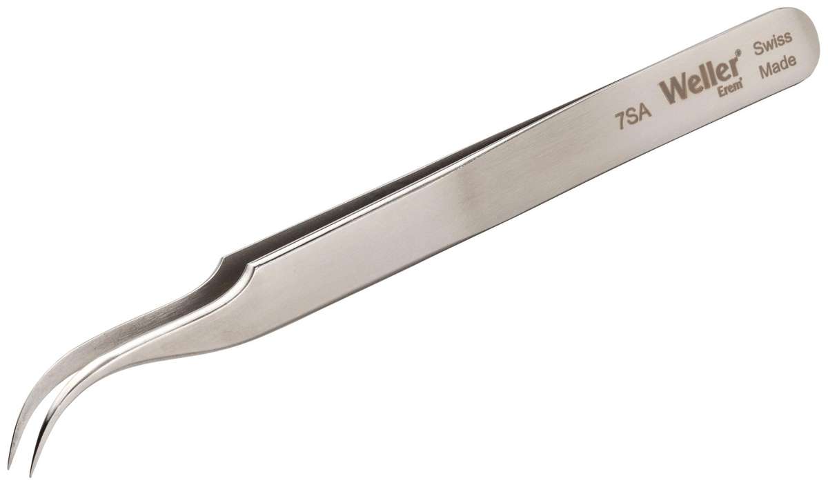 Weller Erem (7SA) Tweezer, Precision, 4.75 ", Stainless Steel Body,