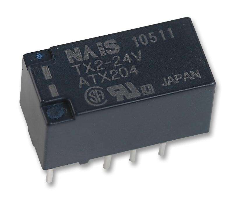 Panasonic TX2-24V Signal Relay, 24 VDC, DPDT, 2 A, Through Hole