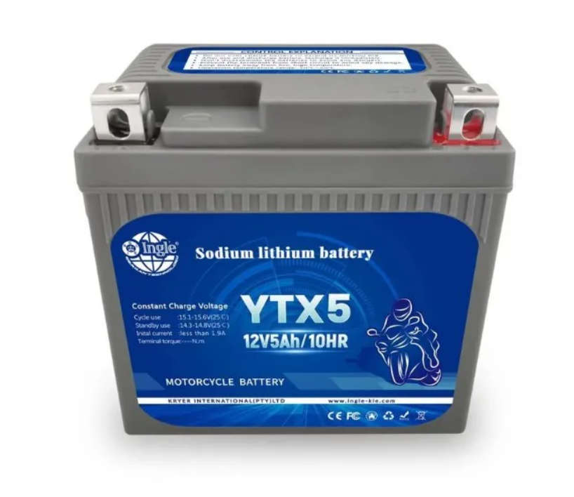 Ingle YTX5 12v 5ah Sodium Lithium Motorcycle Battery