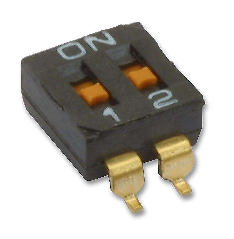 Omron (A6S-2102-H) DIP / SIP Switch, 2 Circuits, Slide, Surface Mount