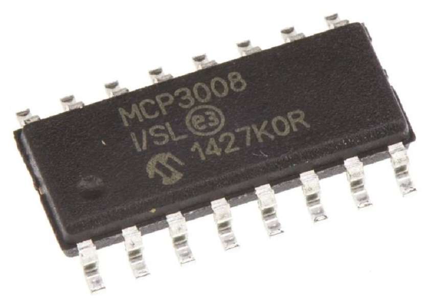 Microchip (MCP3008-I/SL) Analogue to Digital Converter, Octal, 10 bit