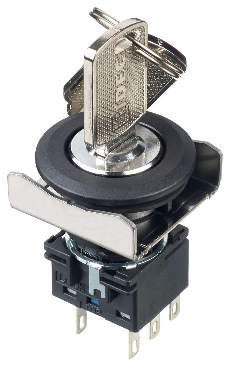 Idec (LBW6K-3ST6A) Keylock Switch, 3PDT, LB, 3 Position, Solder, 5 A