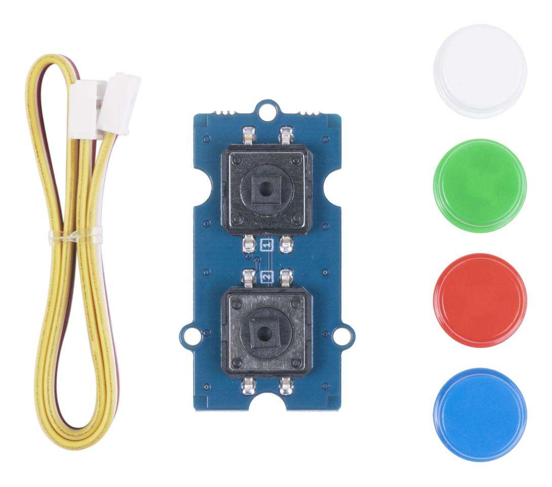 Seeed Studio (111020103) Dual Button Module, with Keycaps & Cable, 3V to 5V