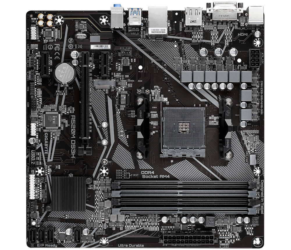 GIGABYTE Motherboard AMD A620 Chipset for AMD AM5; 2x Dual DDR5; 1x M2 or VGA card; 1x HDMI; DP; ...