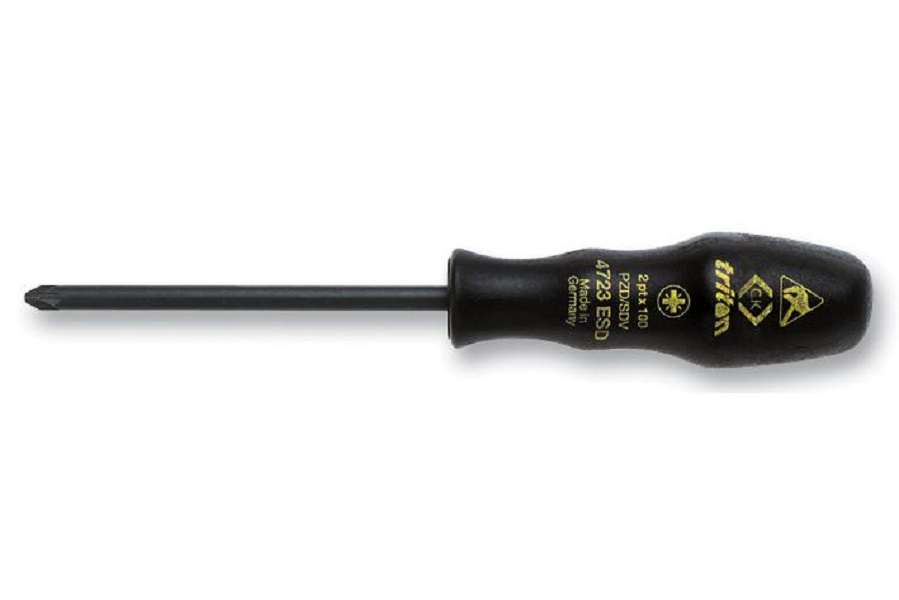 CK Tools (T4723ESD 2) Screwdriver, Pozidriv, PZ2, 100 mm Blade, 200mm